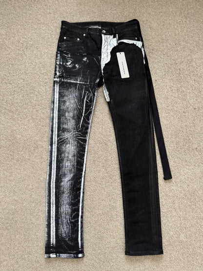 FW21 Rick Owens DRKSHDW Black Wax Hybrid Tyrone Denim Jeans