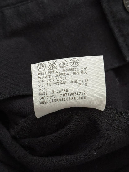 SS15 Lad Musician Collarless Black Cotton Trucker Jacket