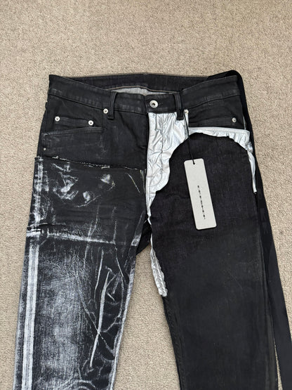 FW21 Rick Owens DRKSHDW Black Wax Hybrid Tyrone Denim Jeans