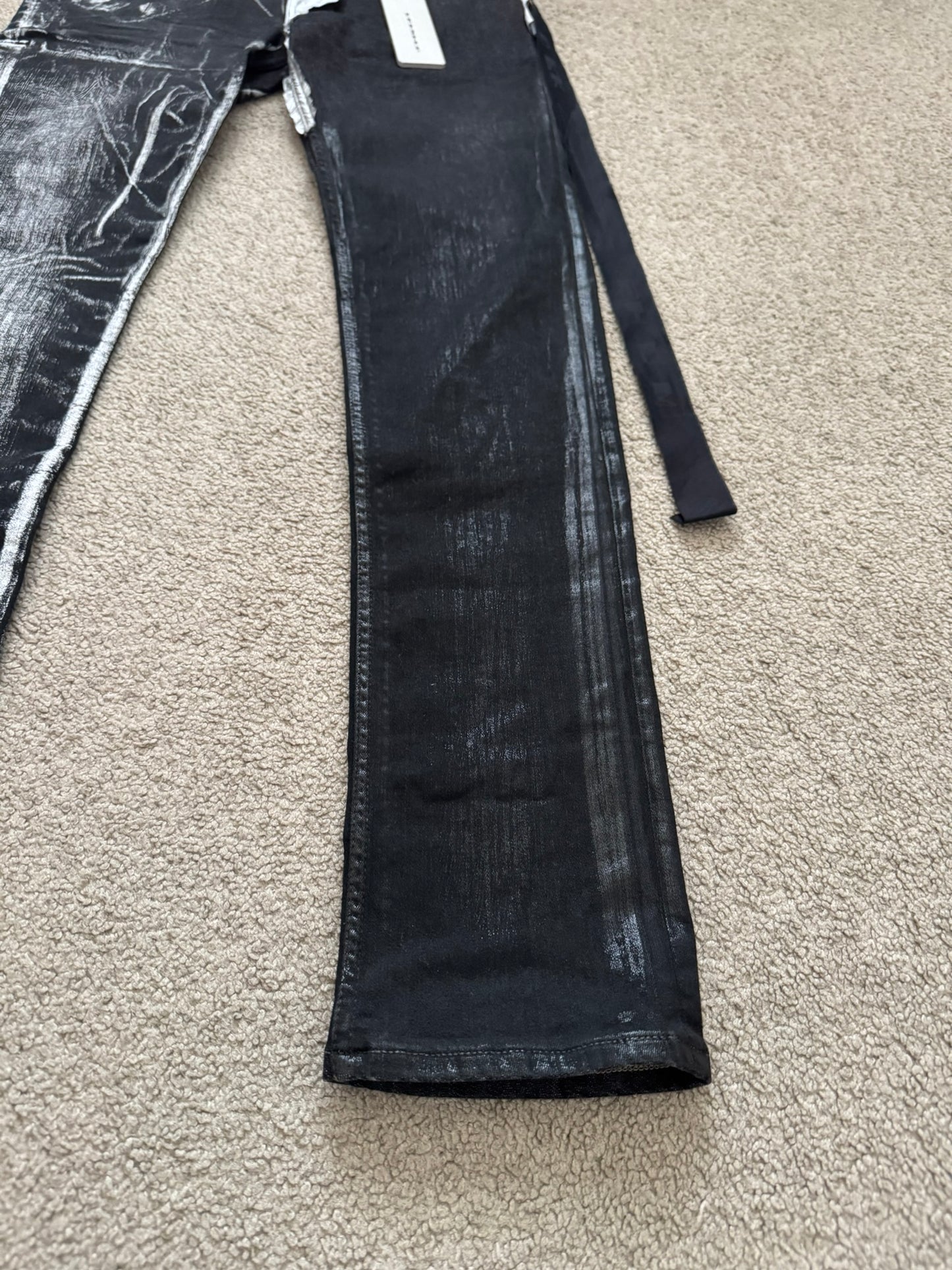 FW21 Rick Owens DRKSHDW Black Wax Hybrid Tyrone Denim Jeans