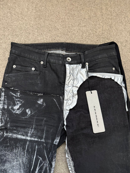 FW21 Rick Owens DRKSHDW Black Wax Hybrid Tyrone Denim Jeans