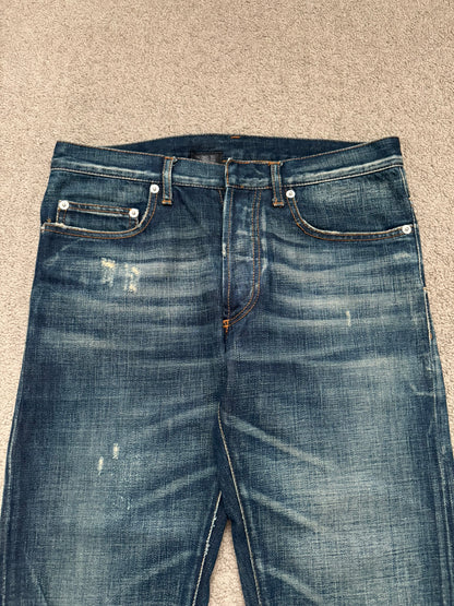 AW06 Dior Homme by Hedi Slimane Dust Wash Distressed Denim Jeans
