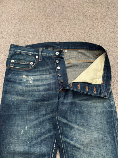AW06 Dior Homme by Hedi Slimane Dust Wash Distressed Denim Jeans