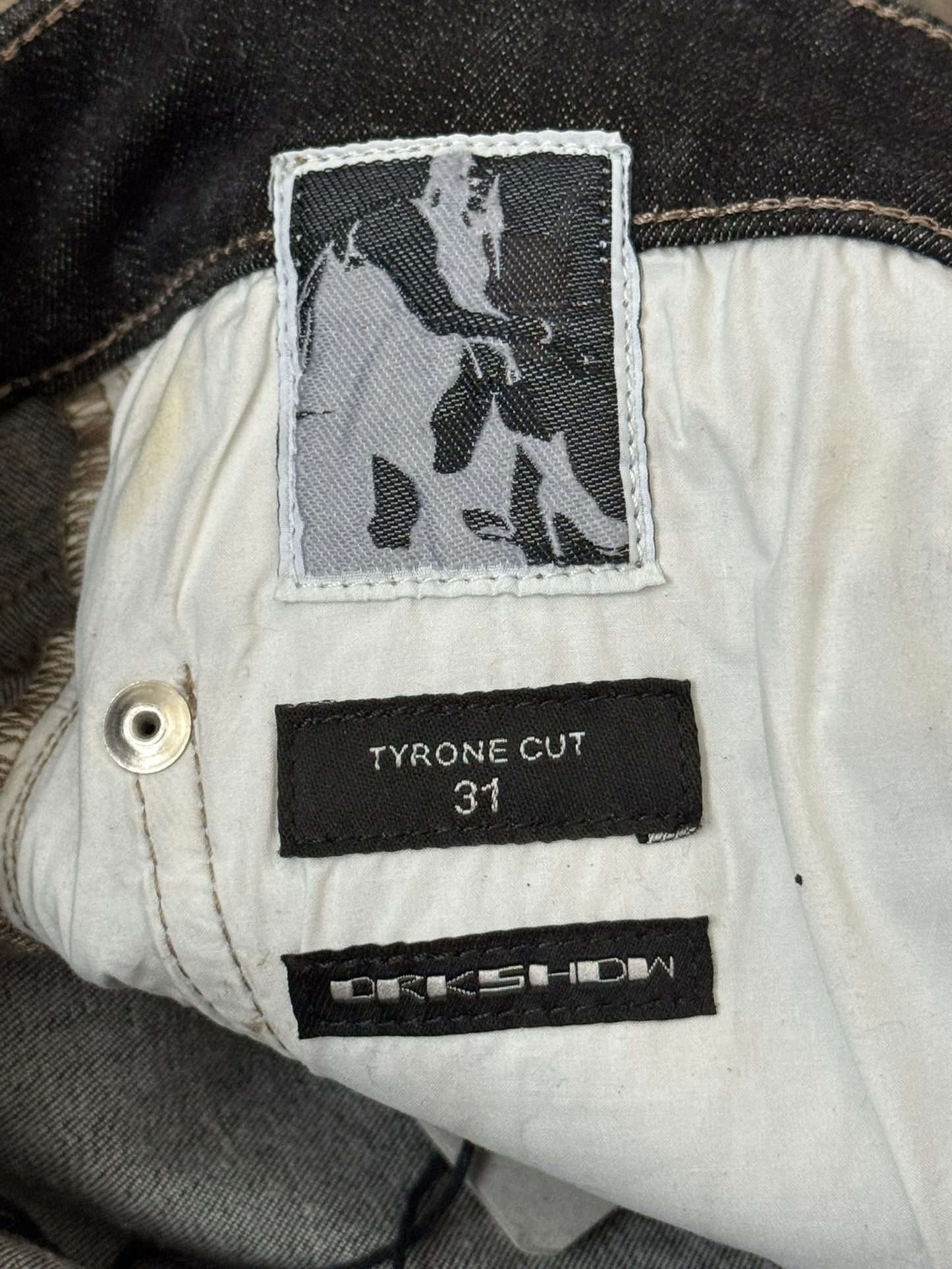 FW21 Rick Owens DRKSHDW Black Wax Hybrid Tyrone Denim Jeans