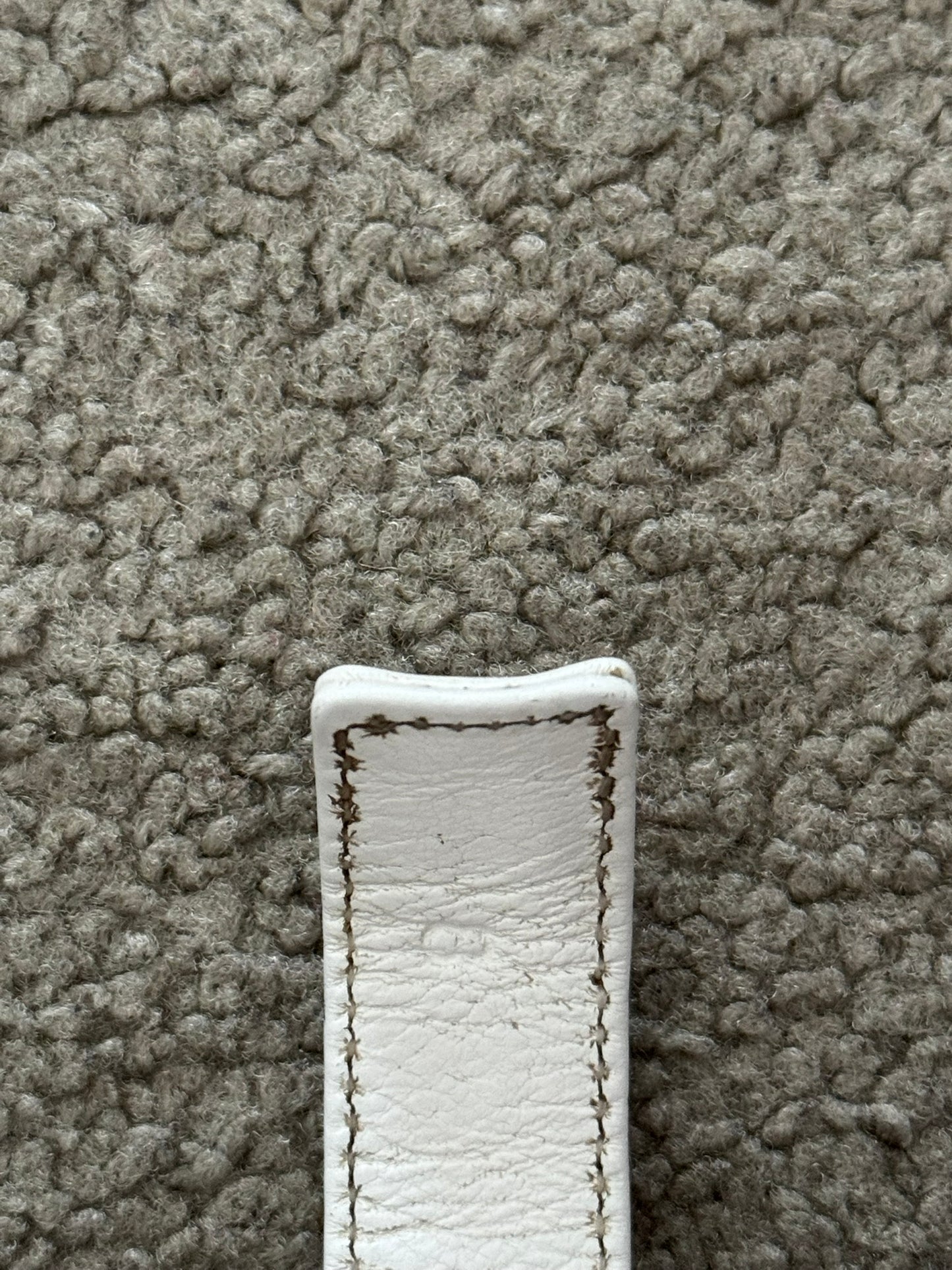 Chrome Hearts 3 Rhodium Silver Snap White Leather Bracelet