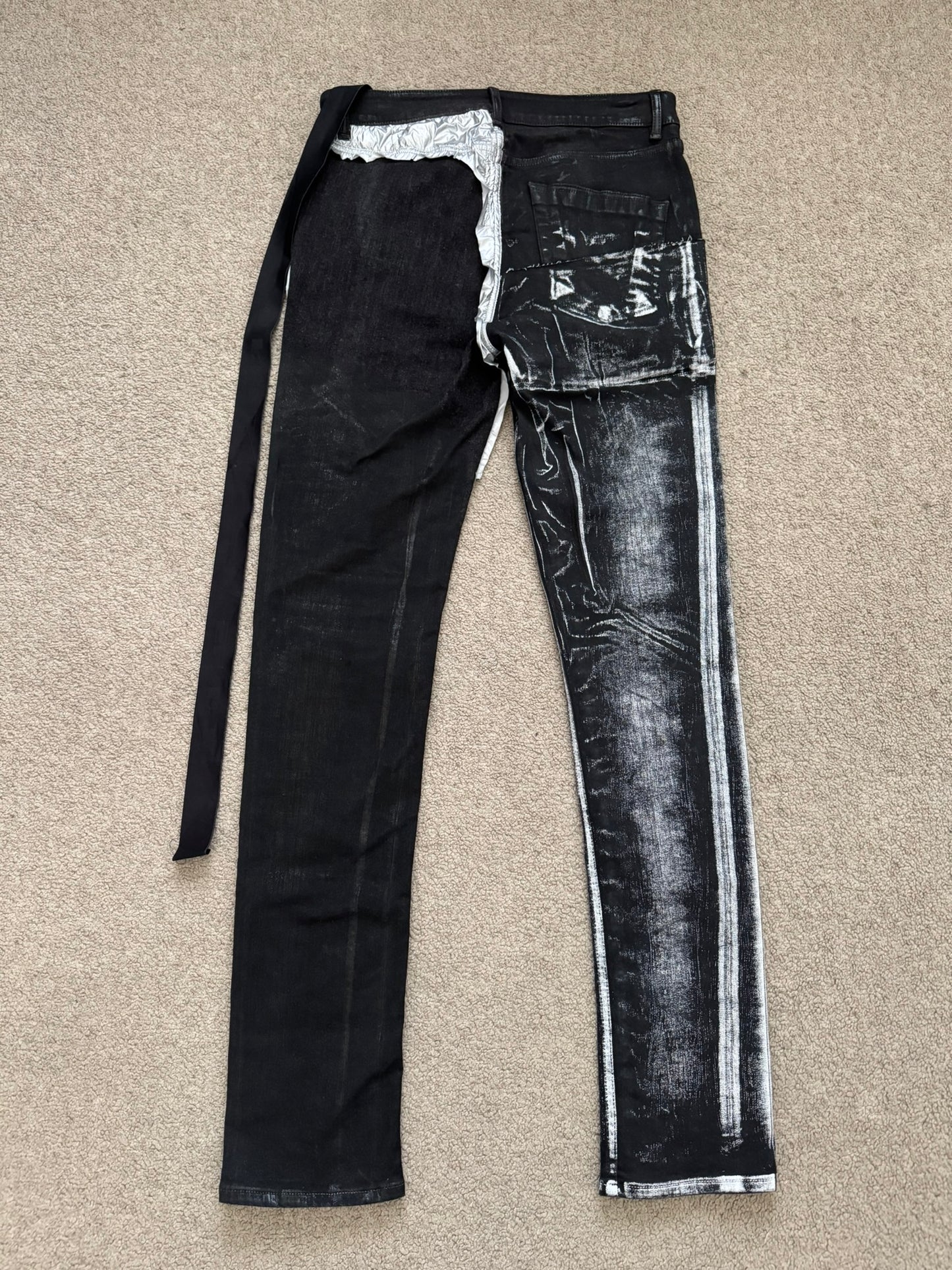 FW21 Rick Owens DRKSHDW Black Wax Hybrid Tyrone Denim Jeans