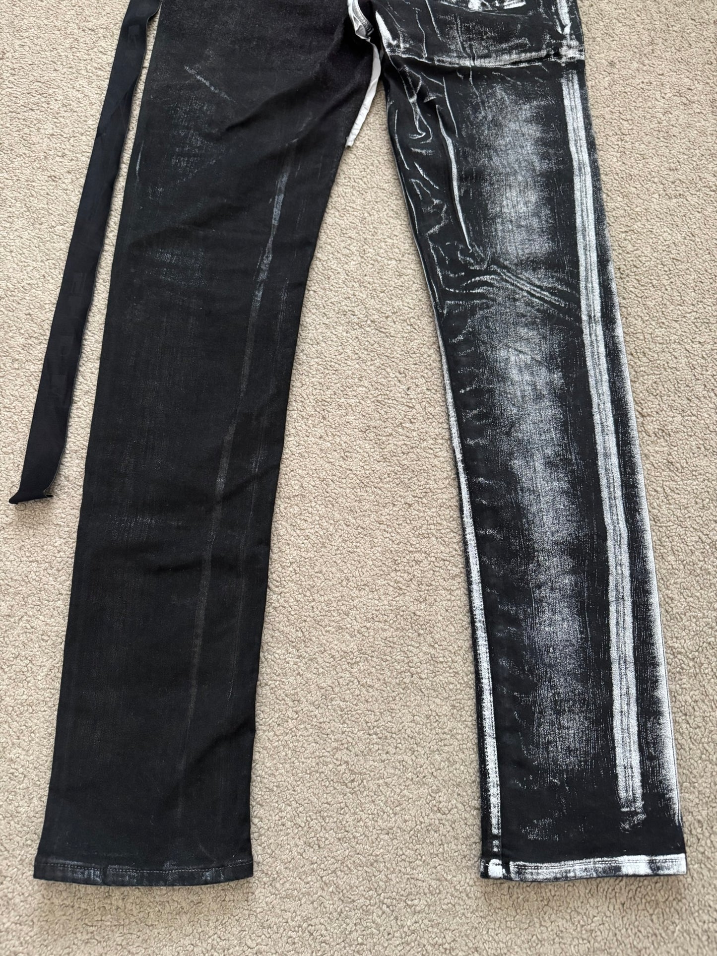 FW21 Rick Owens DRKSHDW Black Wax Hybrid Tyrone Denim Jeans