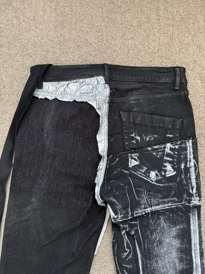 FW21 Rick Owens DRKSHDW Black Wax Hybrid Tyrone Denim Jeans