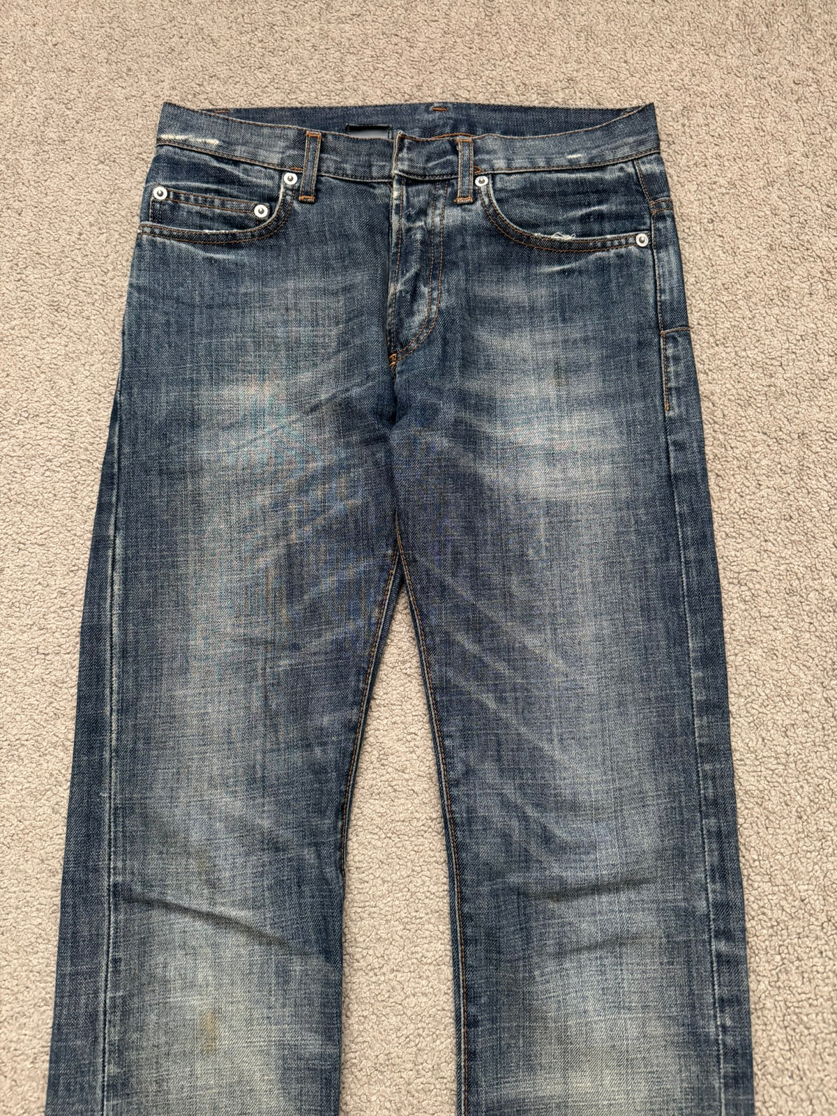 SS07 Dior Homme by Hedi Slimane Faded Washed Denim Jeans