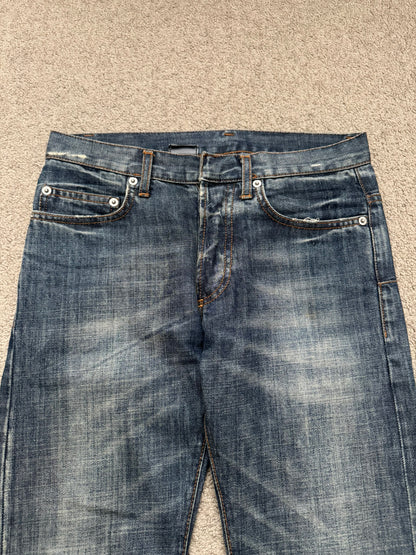 SS07 Dior Homme by Hedi Slimane Faded Washed Denim Jeans