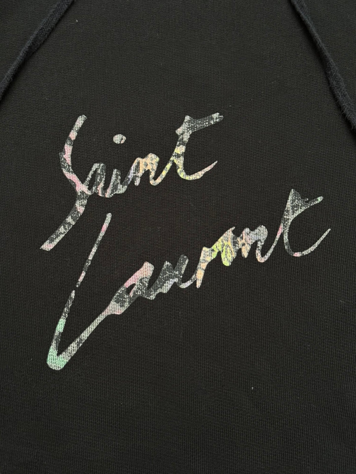 SS19 Saint Laurent Animal Print Script Logo Hoodie