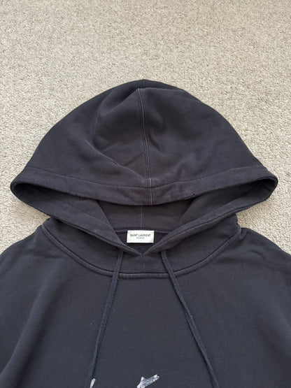 SS19 Saint Laurent Animal Print Script Logo Hoodie