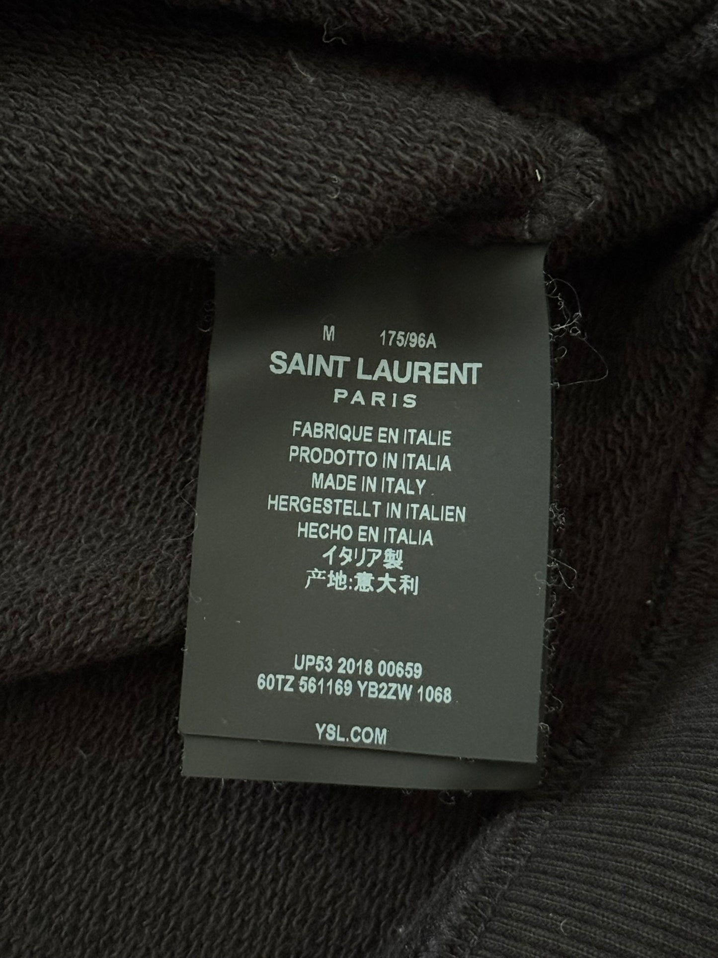 SS19 Saint Laurent Animal Print Script Logo Hoodie