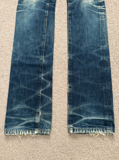 AW04 Dior Homme by Hedi Slimane Thrashed Indigo MIJ Denim Jeans