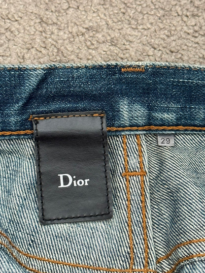 AW04 Dior Homme by Hedi Slimane Thrashed Indigo MIJ Denim Jeans