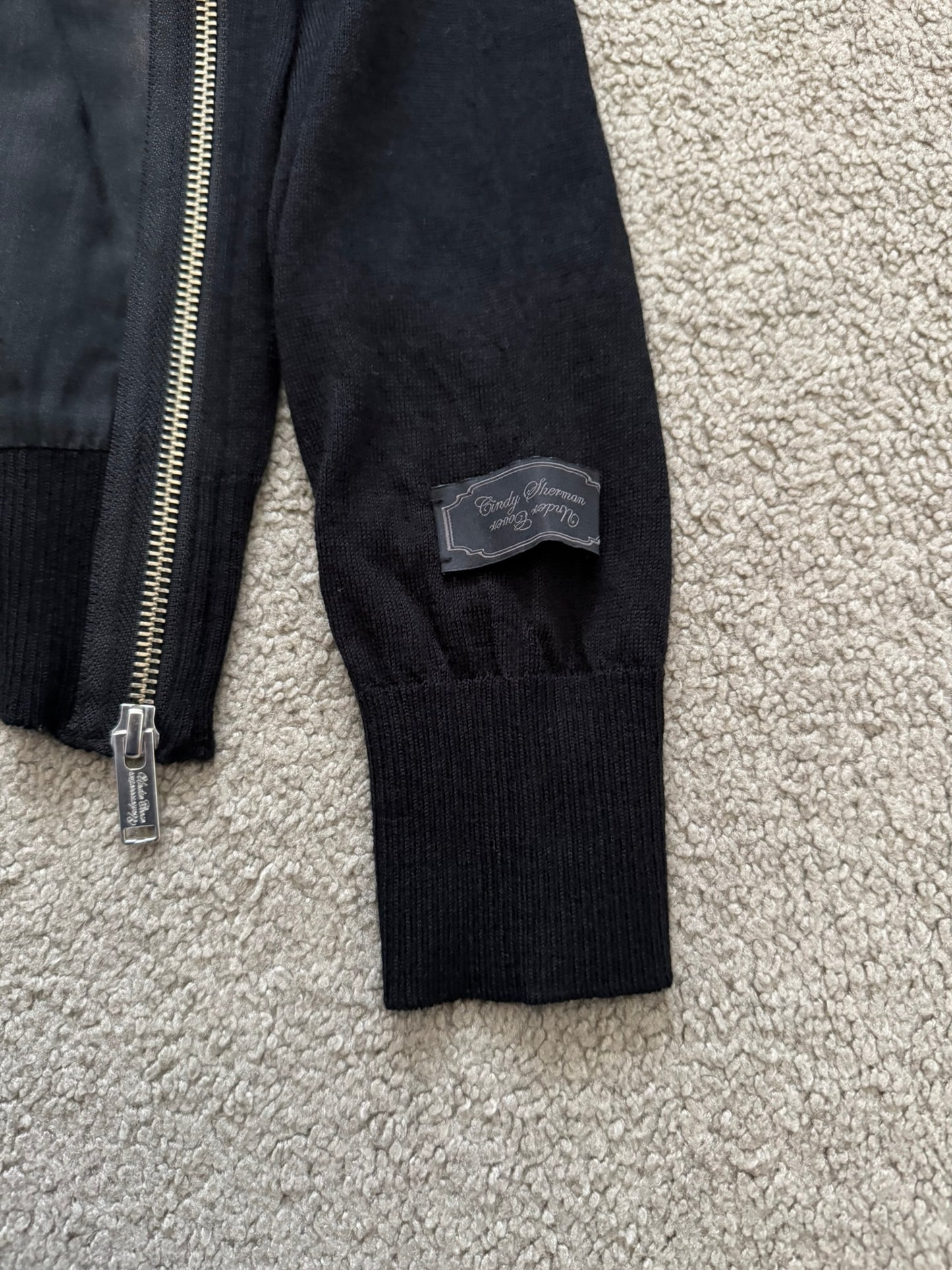 SS20 Undercover Cindy Sherman Zip Abstract Wool Knit Sweater