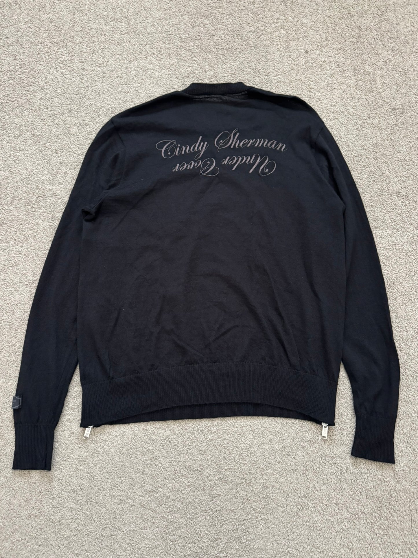 SS20 Undercover Cindy Sherman Zip Abstract Wool Knit Sweater