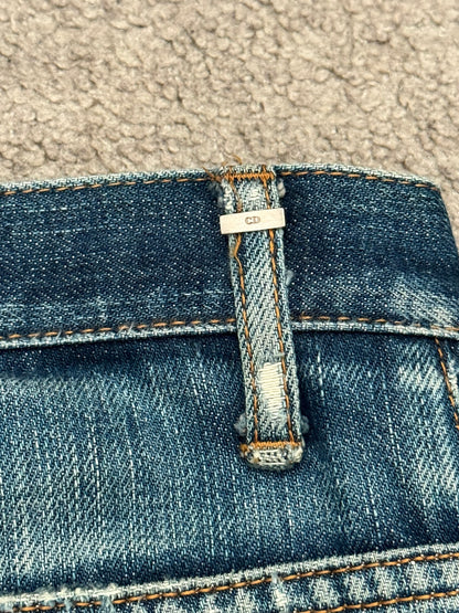 AW04 Dior Homme by Hedi Slimane Thrashed Indigo MIJ Denim Jeans
