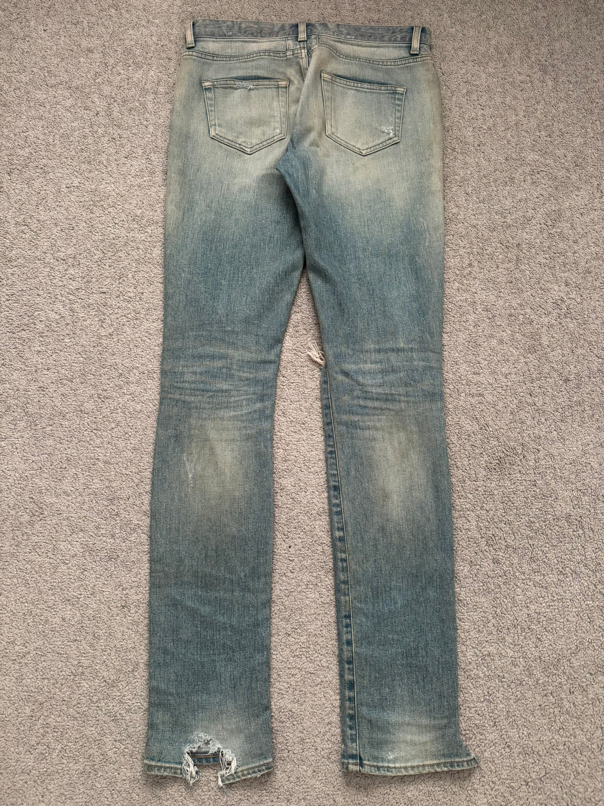 FW15 Saint Laurent by Hedi Slimane Crash Distressed D01 Denim Jeans