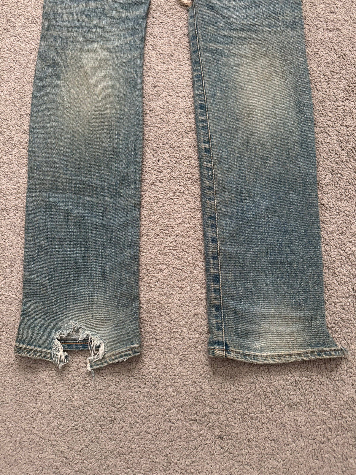 FW15 Saint Laurent by Hedi Slimane Crash Distressed D01 Denim Jeans