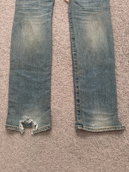 FW15 Saint Laurent by Hedi Slimane Crash Distressed D01 Denim Jeans