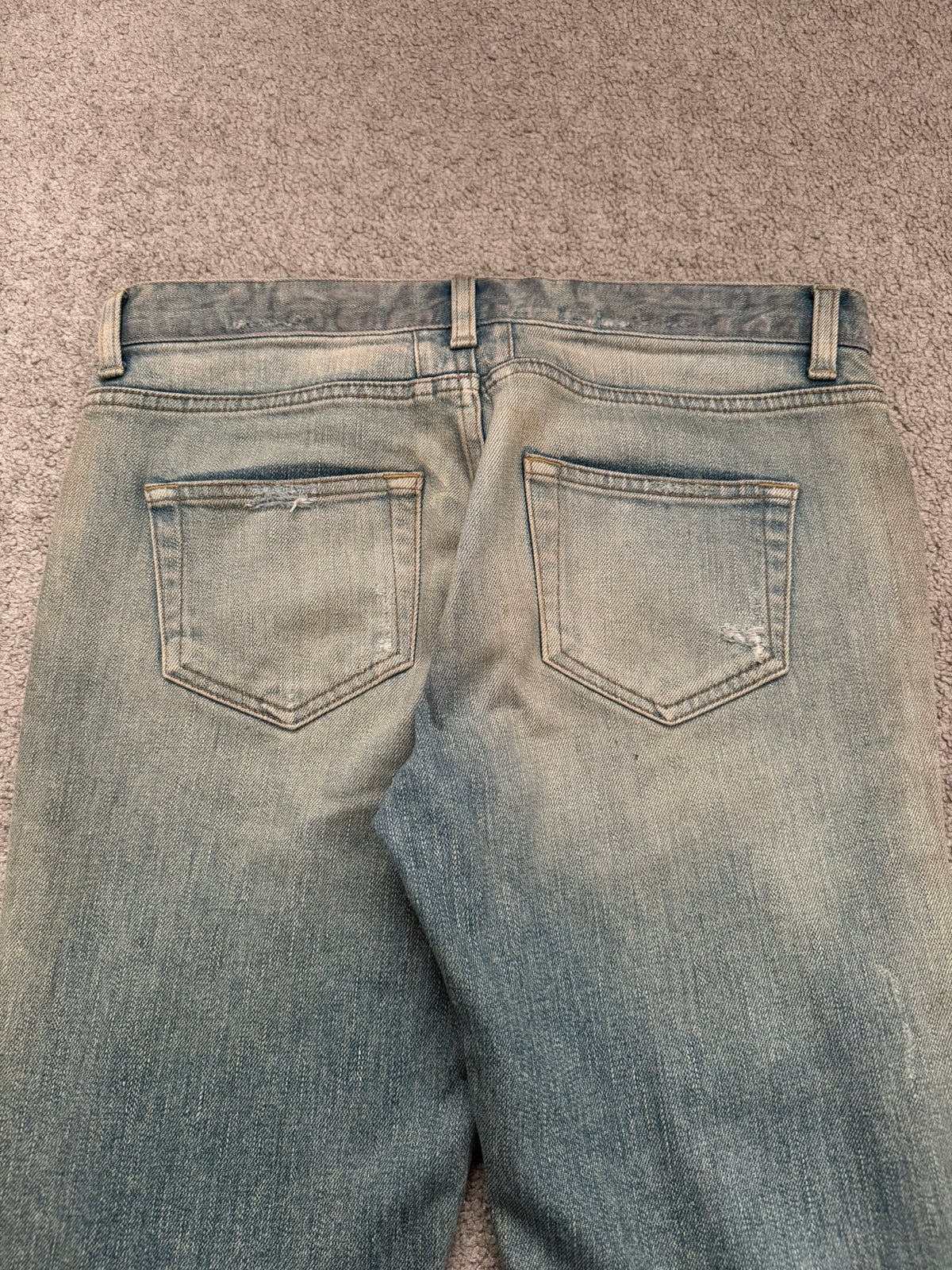 FW15 Saint Laurent by Hedi Slimane Crash Distressed D01 Denim Jeans