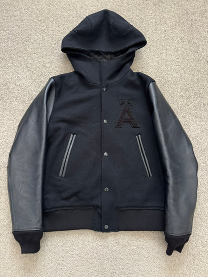 FW12 Undercover "Geräusch" Hooded Varsity Bomber Jacket