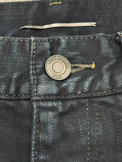 FW14 Saint Laurent by Hedi Slimane Oil Stain/Spill Crash Denim Jeans