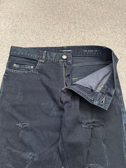 FW14 Saint Laurent by Hedi Slimane Oil Stain/Spill Crash Denim Jeans