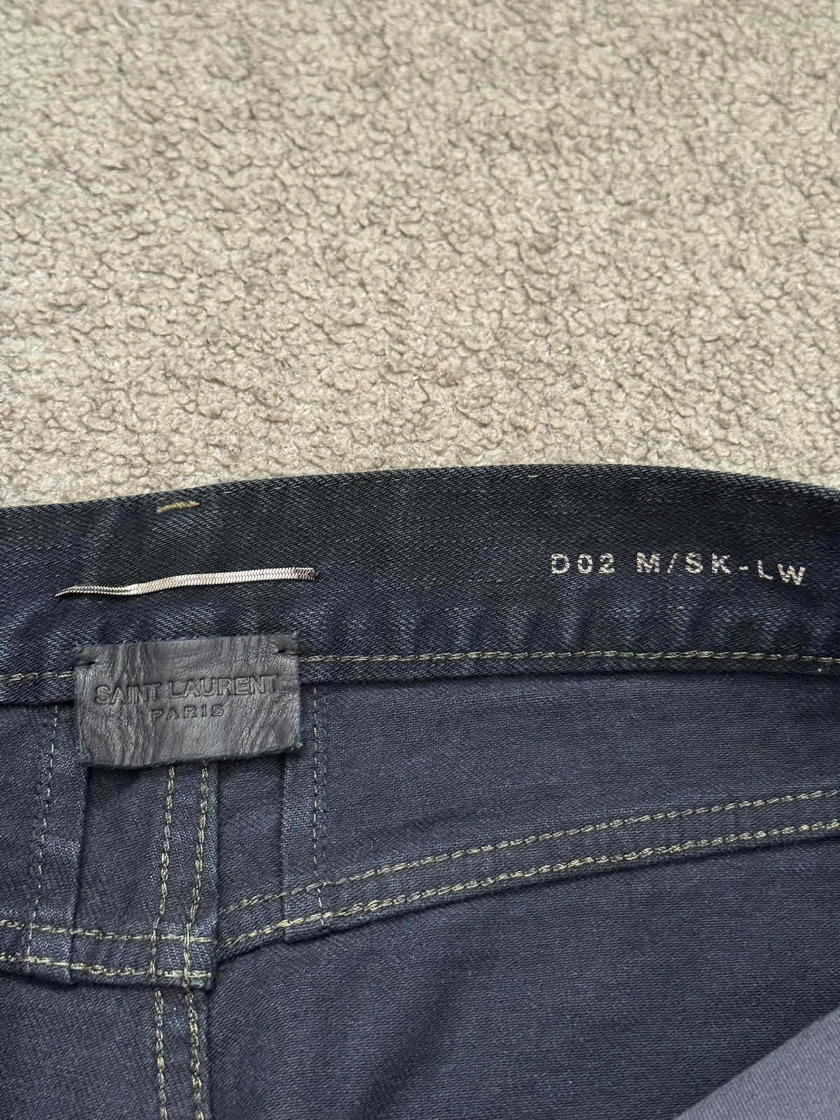 FW14 Saint Laurent by Hedi Slimane Oil Stain/Spill Crash Denim Jeans