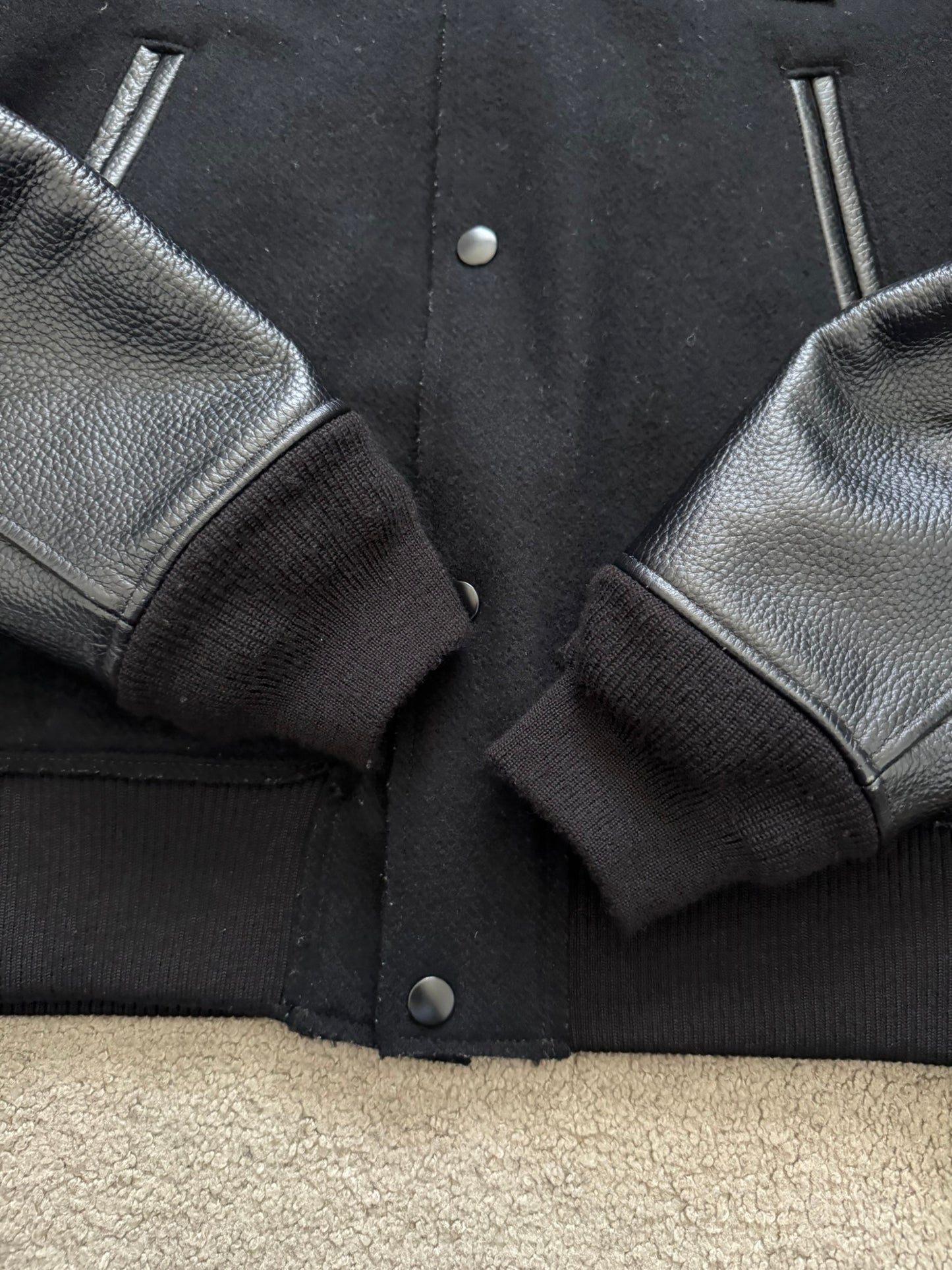 FW12 Undercover "Geräusch" Hooded Varsity Bomber Jacket