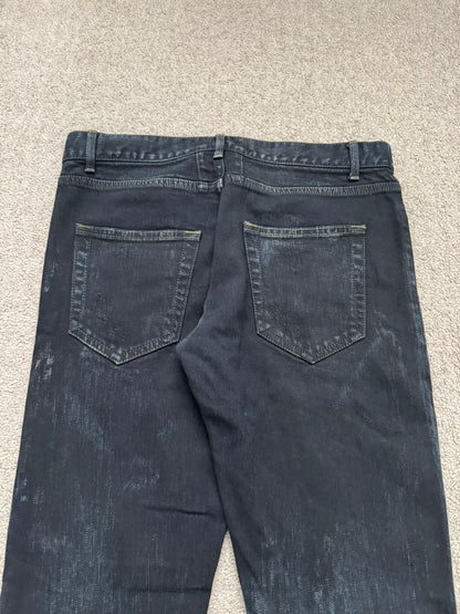FW14 Saint Laurent by Hedi Slimane Oil Stain/Spill Crash Denim Jeans