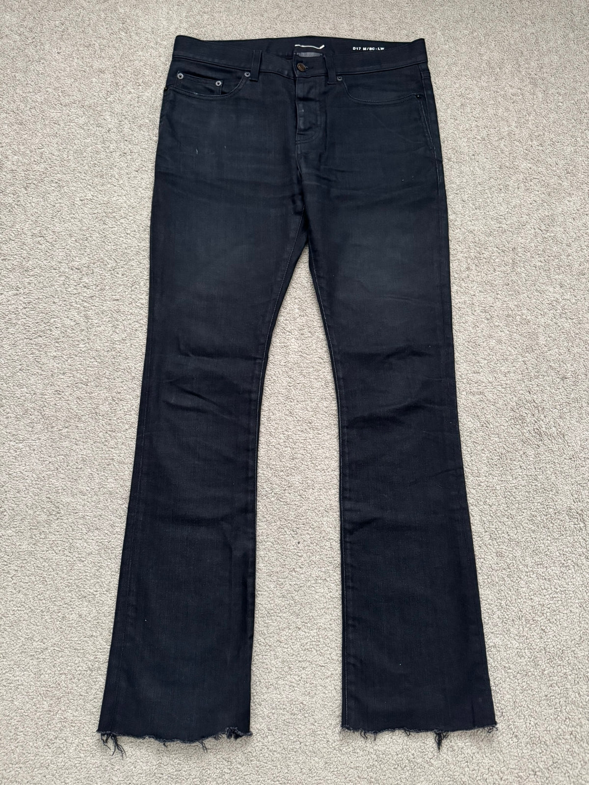 FW18 Saint Laurent Paris Black D17 Bootcut Flared Denim Jeans