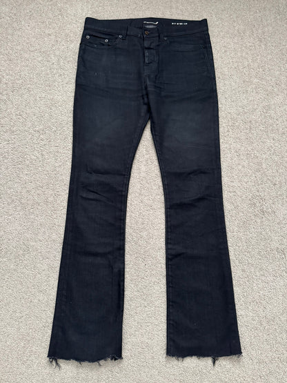 FW18 Saint Laurent Paris Black D17 Bootcut Flared Denim Jeans