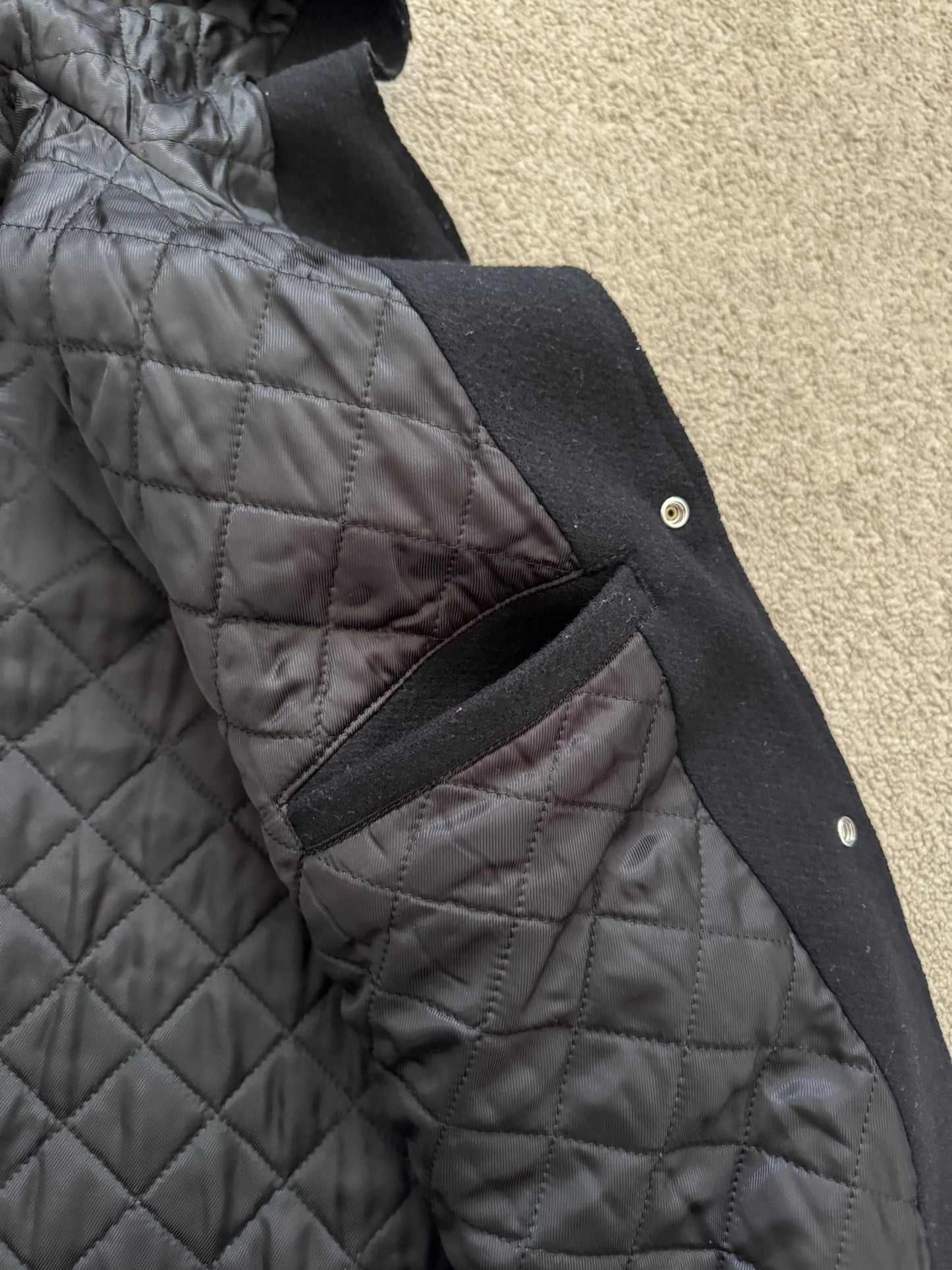 FW12 Undercover "Geräusch" Hooded Varsity Bomber Jacket