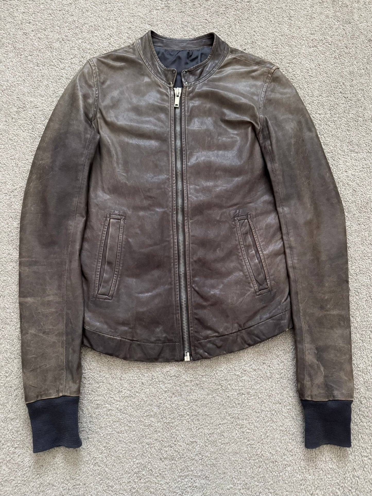 SS11 Rick Owens “Anthem” Intarsia Lambskin Leather Jacket