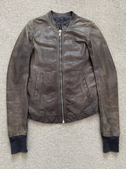 SS11 Rick Owens “Anthem” Intarsia Lambskin Leather Jacket