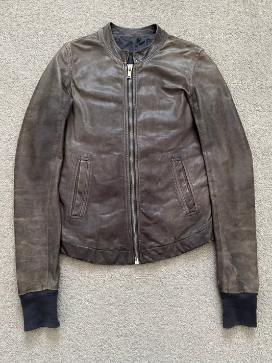 SS11 Rick Owens “Anthem” Intarsia Lambskin Leather Jacket