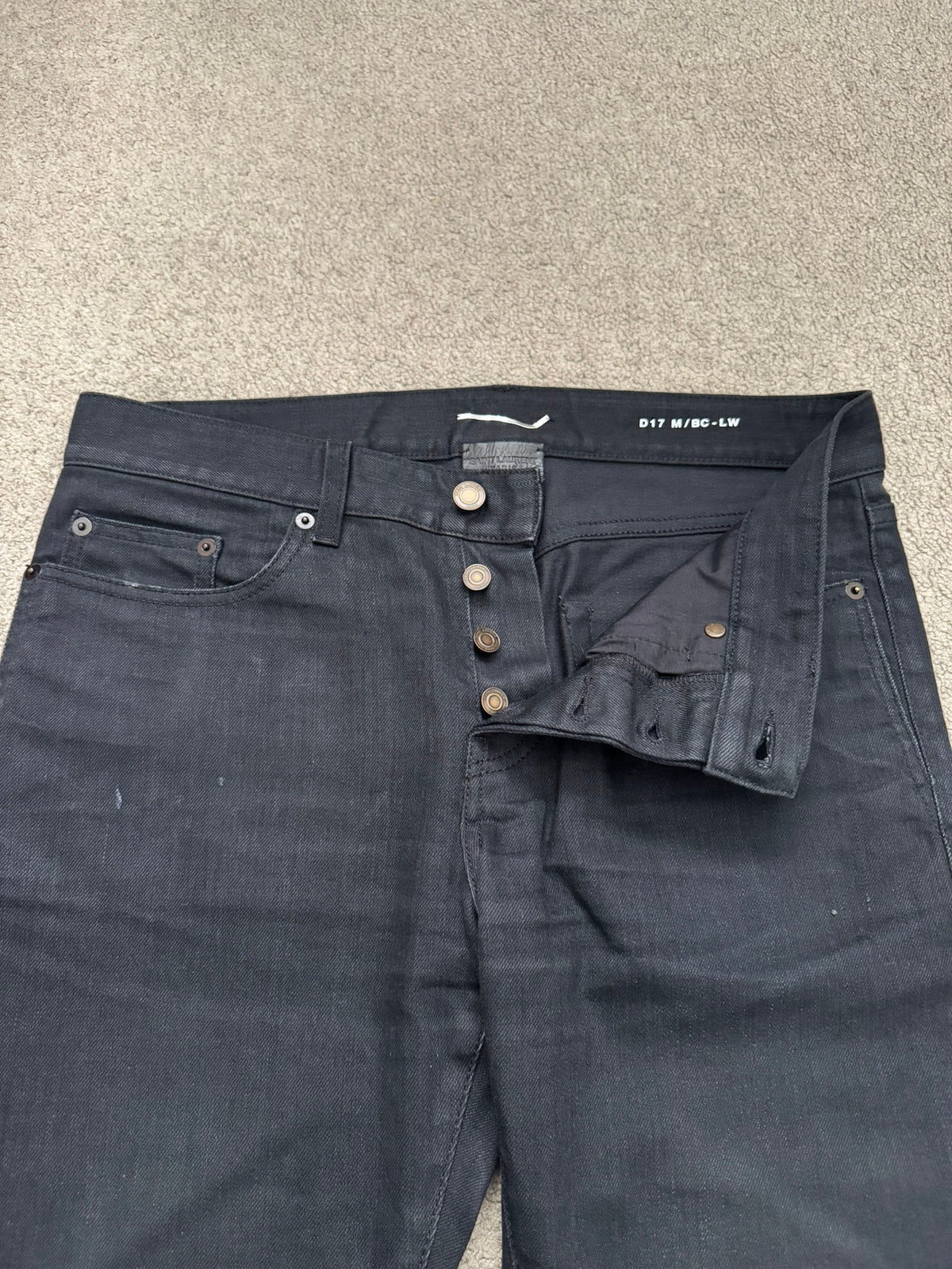 FW18 Saint Laurent Paris Black D17 Bootcut Flared Denim Jeans