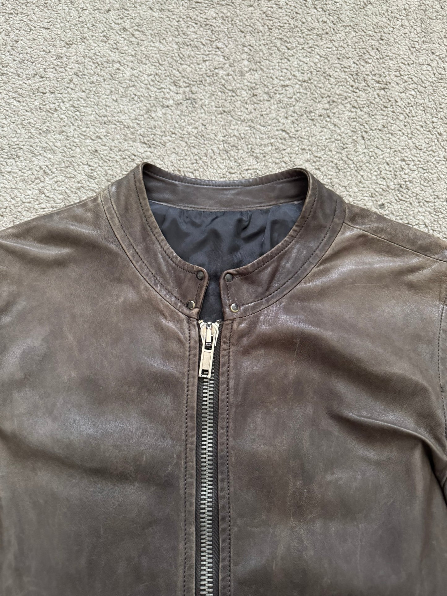 SS11 Rick Owens “Anthem” Intarsia Lambskin Leather Jacket