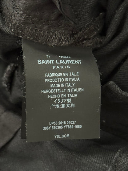 FW18 Saint Laurent Paris Black D17 Bootcut Flared Denim Jeans
