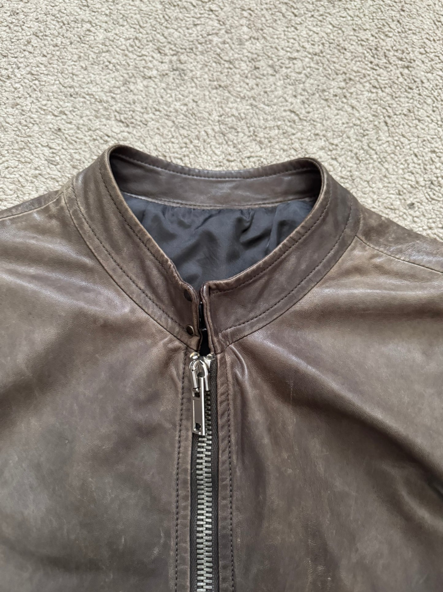 SS11 Rick Owens “Anthem” Intarsia Lambskin Leather Jacket