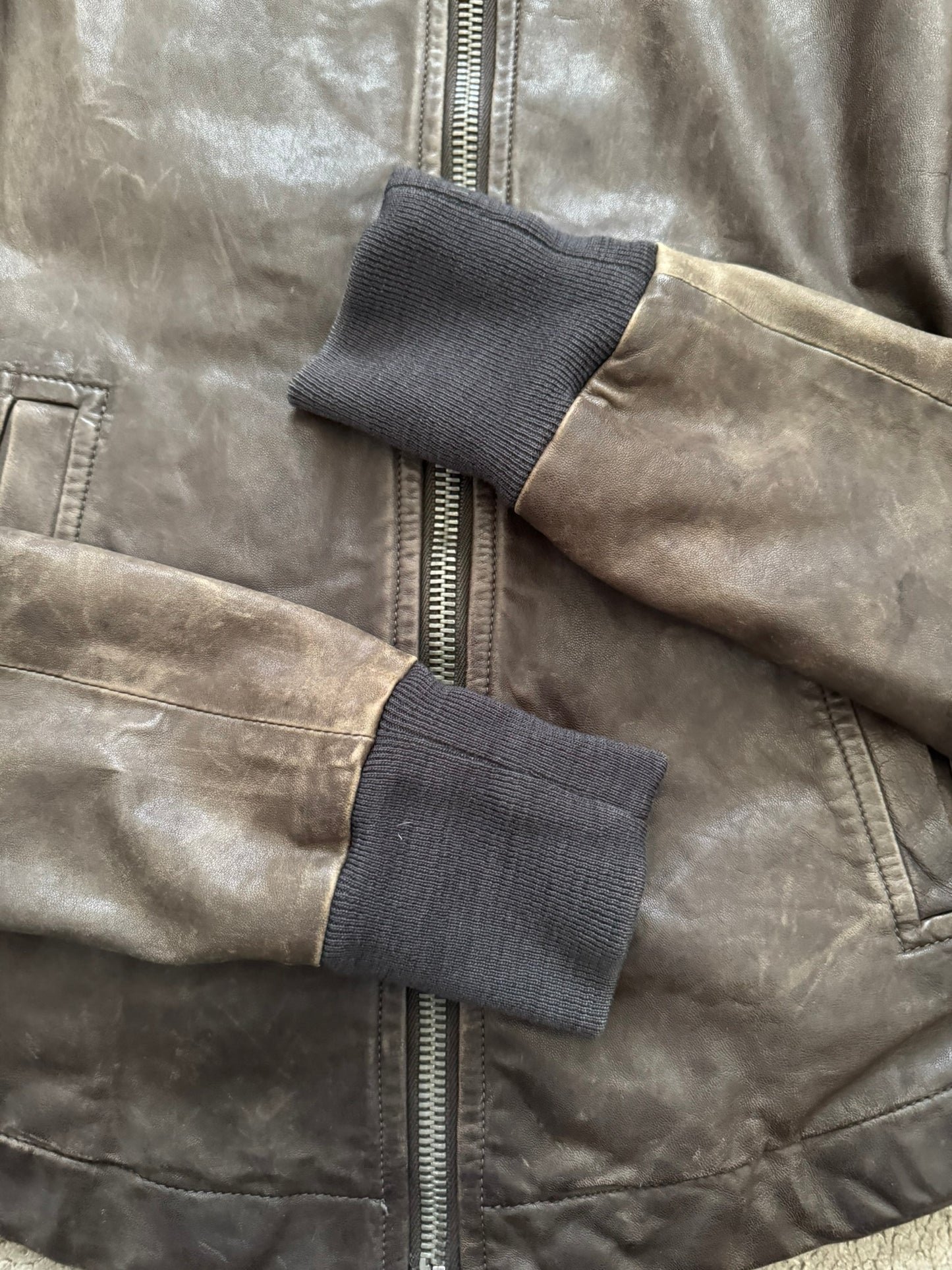 SS11 Rick Owens “Anthem” Intarsia Lambskin Leather Jacket