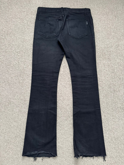 FW18 Saint Laurent Paris Black D17 Bootcut Flared Denim Jeans
