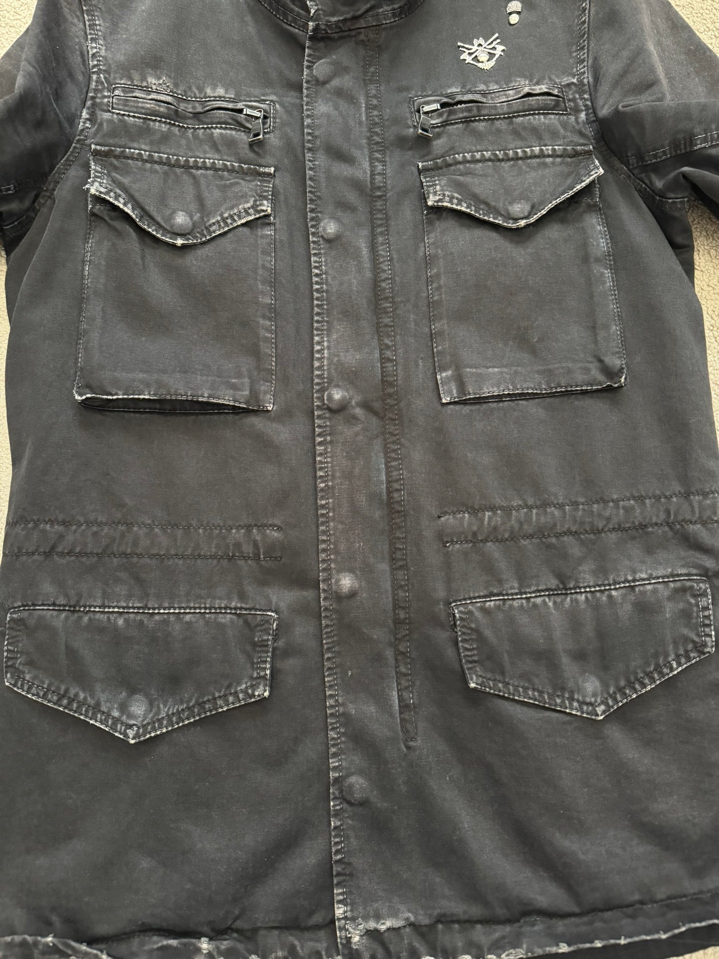 SS11 Balmain by Christophe Decarnin Embellished Distressed M-65 Field Jacket