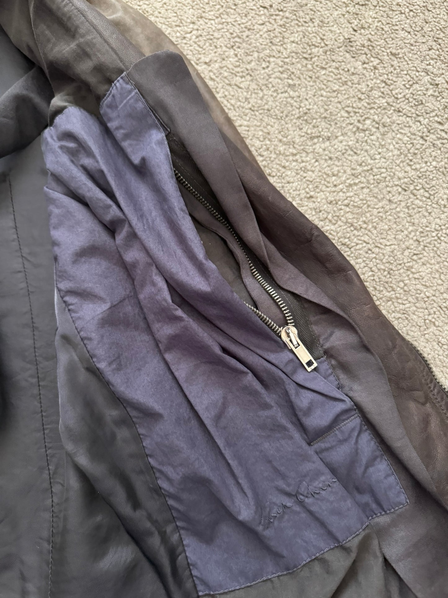 SS11 Rick Owens “Anthem” Intarsia Lambskin Leather Jacket