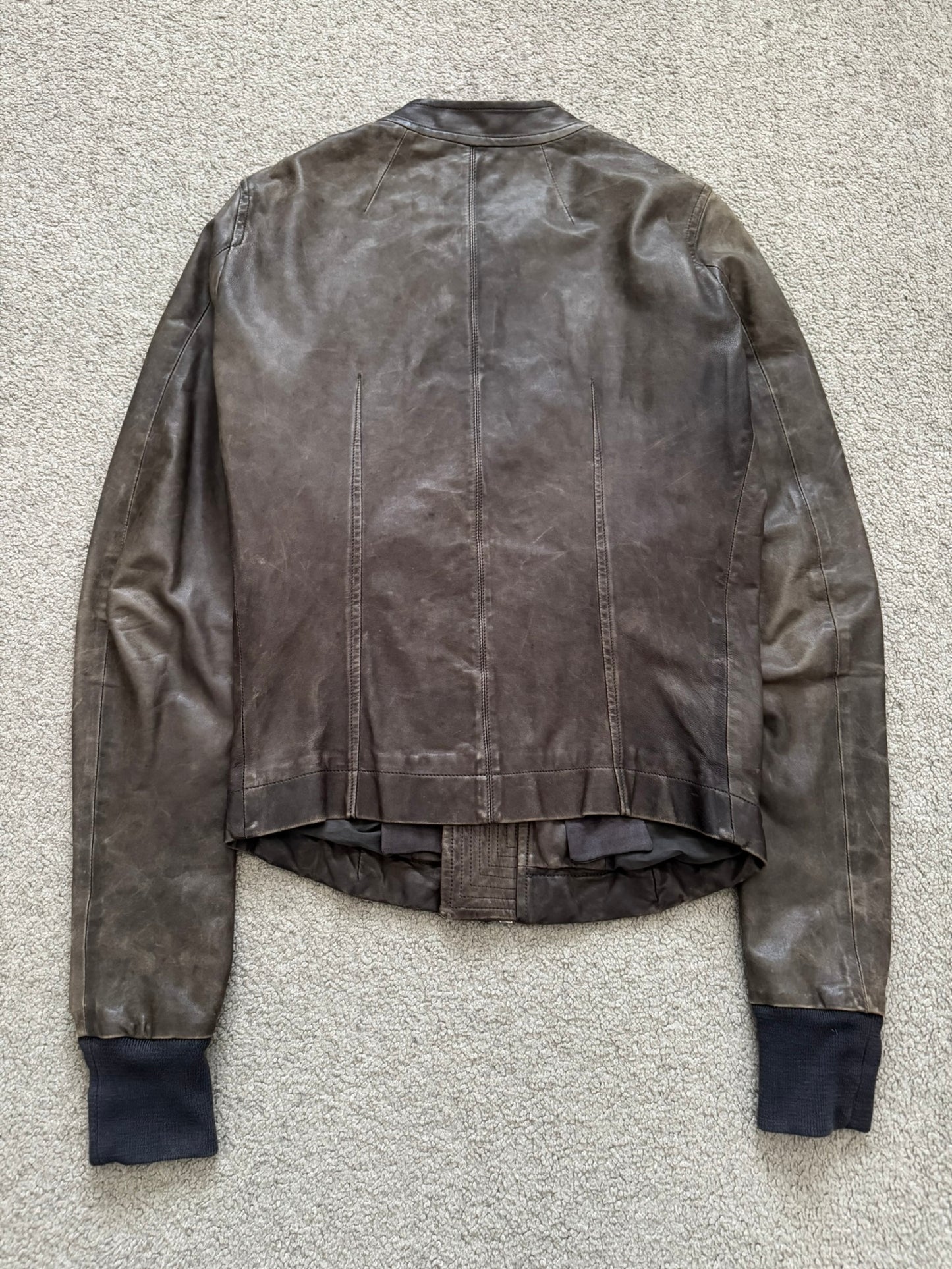 SS11 Rick Owens “Anthem” Intarsia Lambskin Leather Jacket