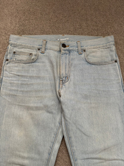 SS14 Saint Laurent by Hedi Slimane Light Washed D02 Denim Jeans