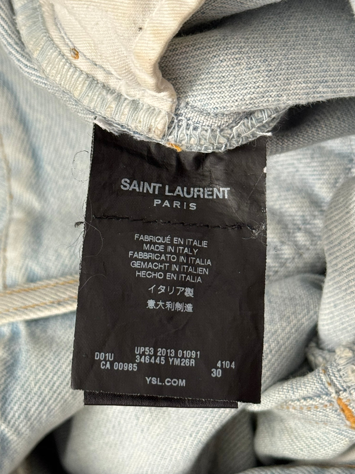 SS14 Saint Laurent by Hedi Slimane Light Washed D02 Denim Jeans