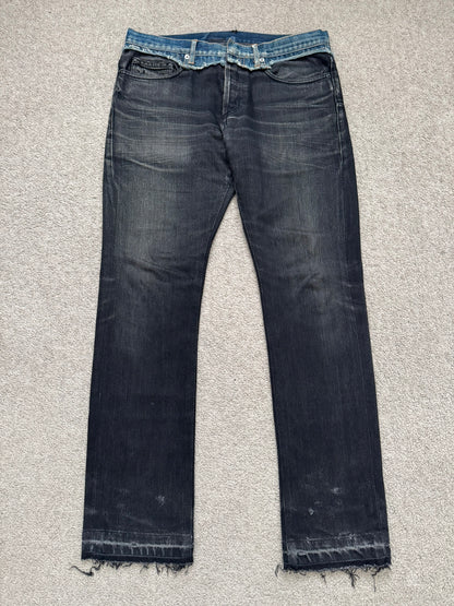 AW06 Dior Homme by Hedi Slimane Cummerbund Denim Jeans